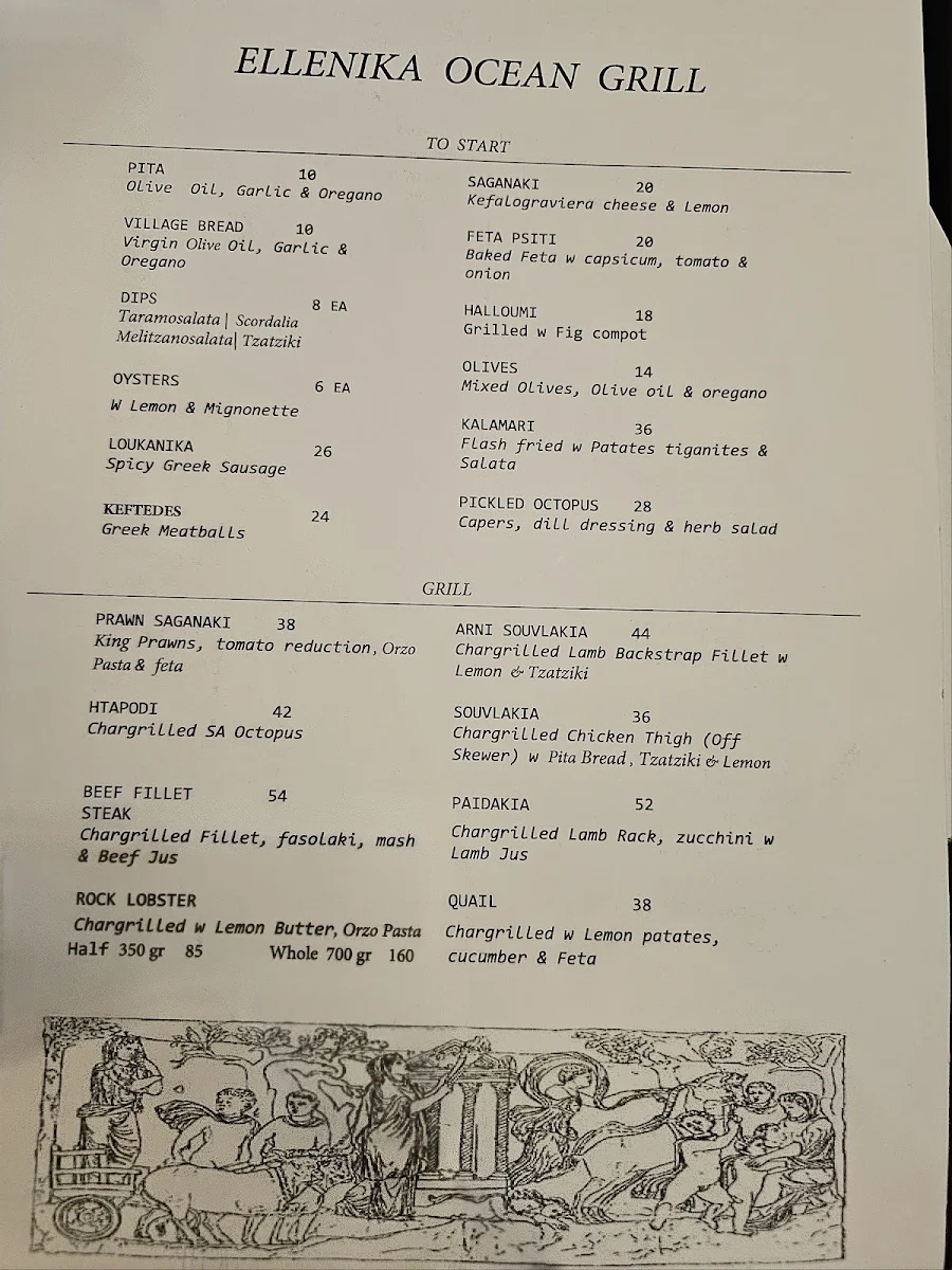 Menu, Ellenika