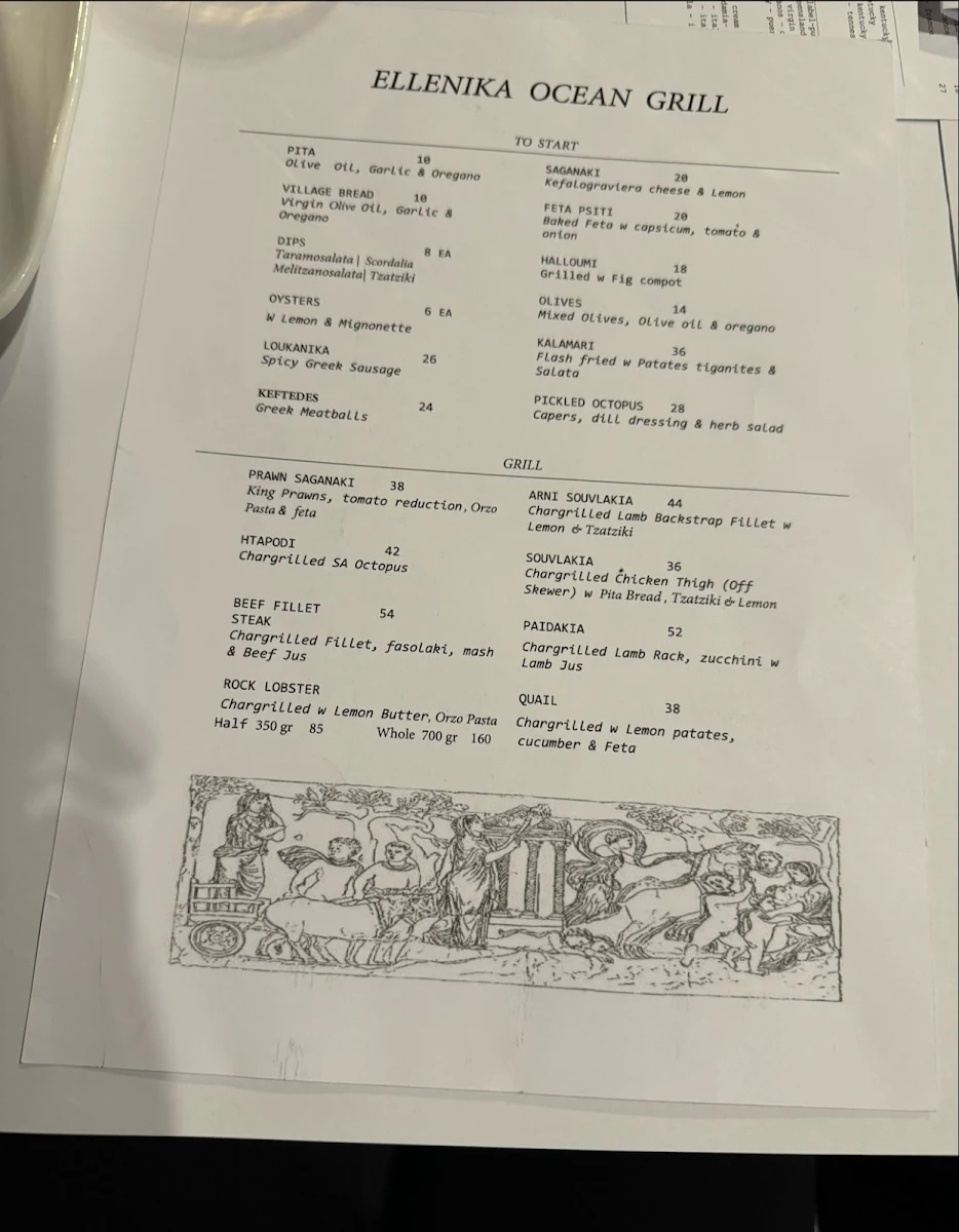 Menu, Ellenika