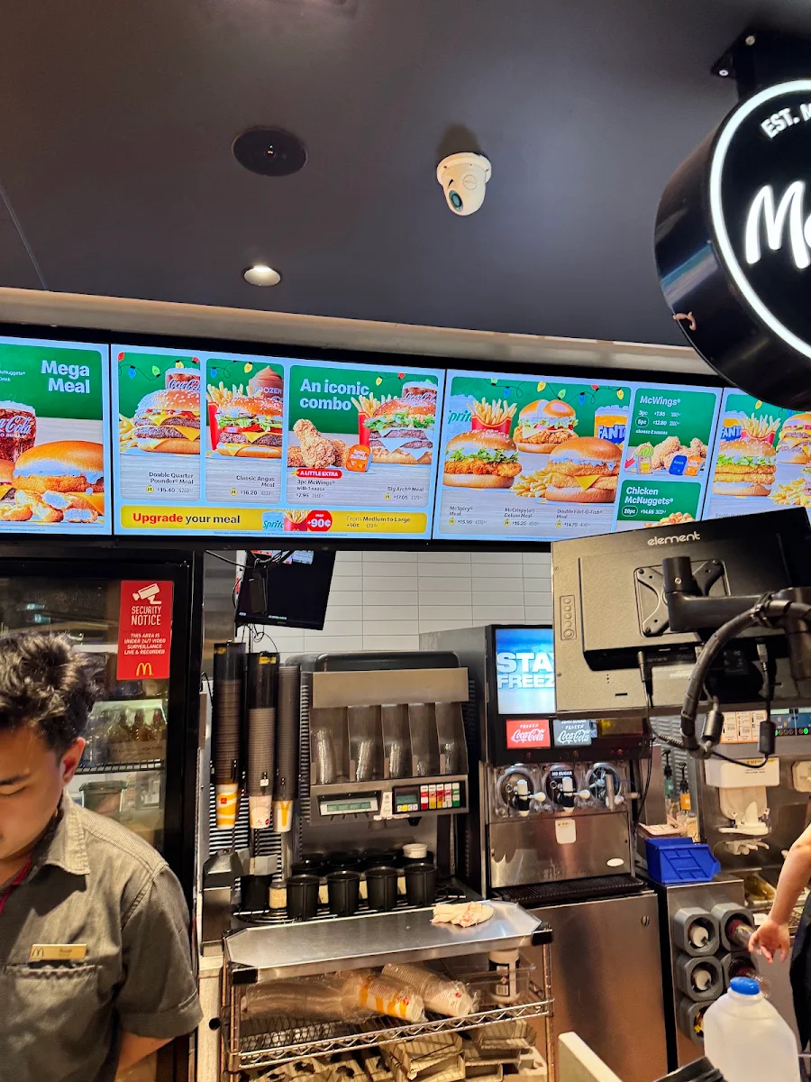 Menu, McDonald's Kings Cross