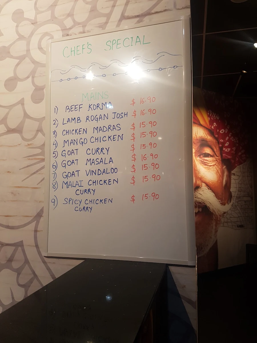 Menu, Cumin Indian Cuisine