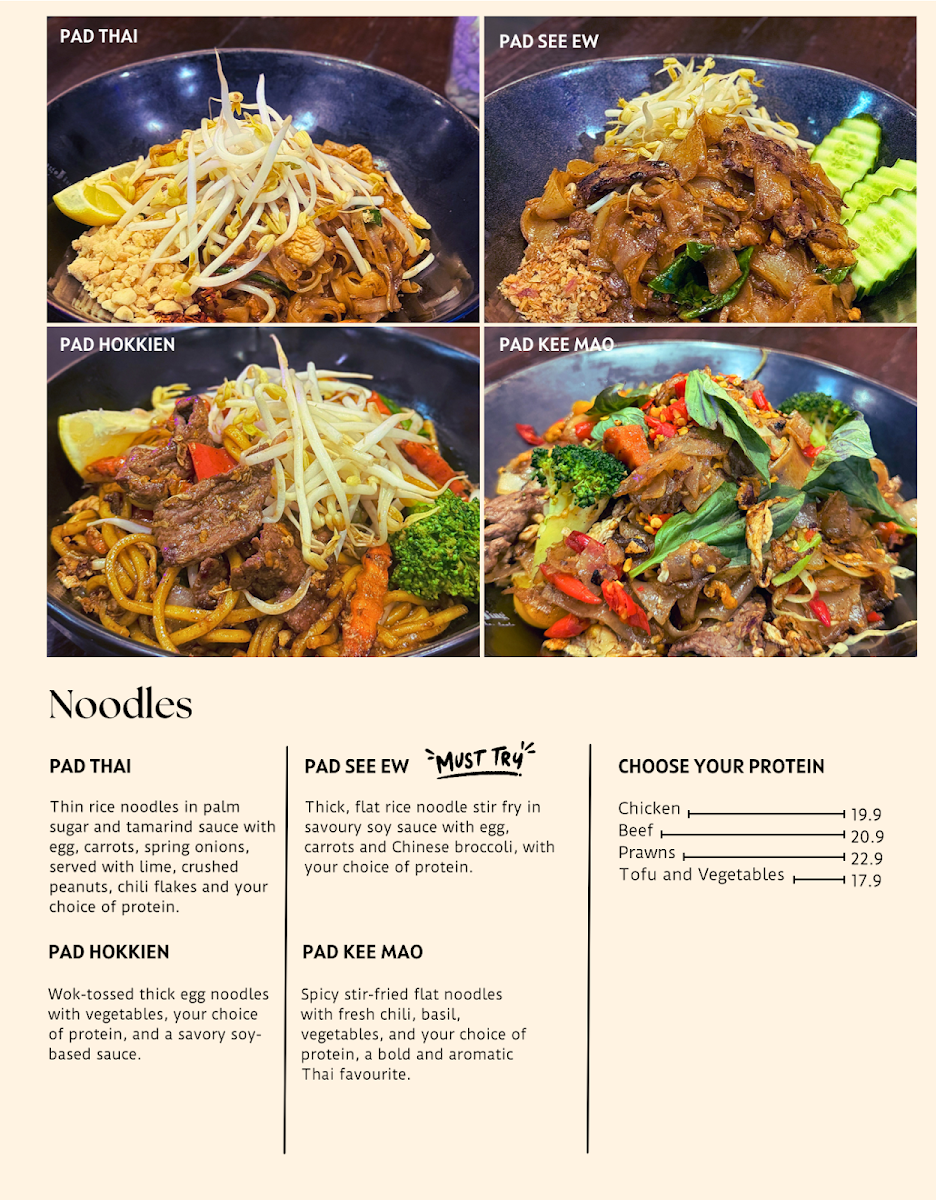 Menu, Jasmine Thai Kitchen