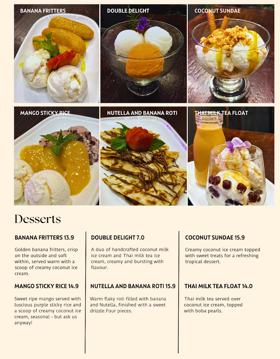 Menu, Jasmine Thai Kitchen
