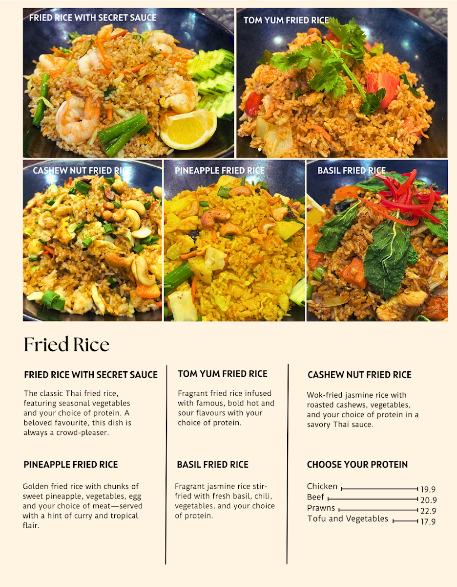 Menu, Jasmine Thai Kitchen