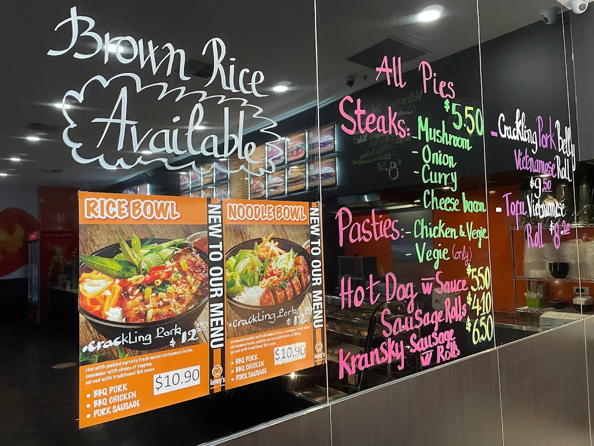 Menu, Kenny's Bakery Cafe