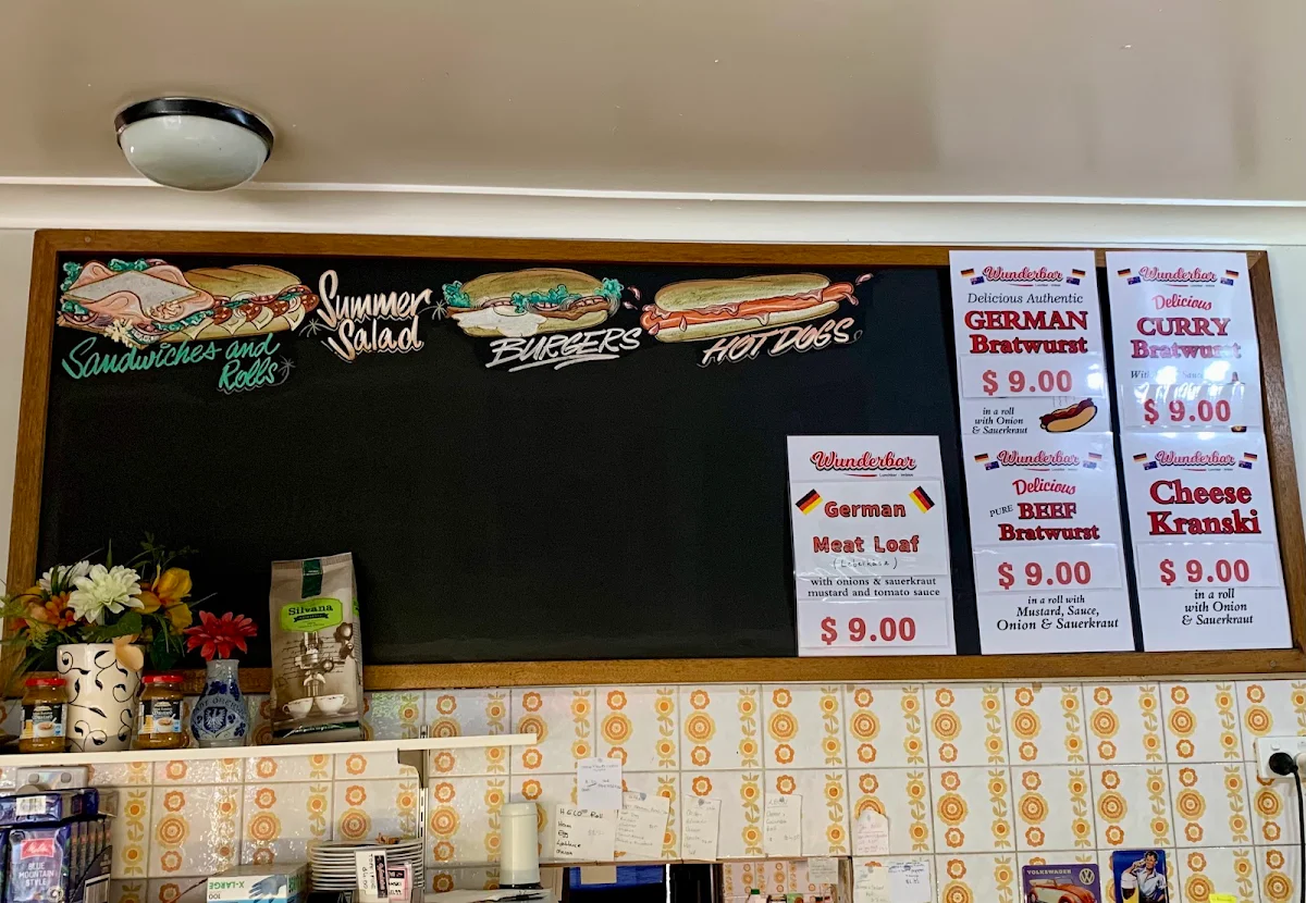 Menu, Wunderbar Lunch Bar