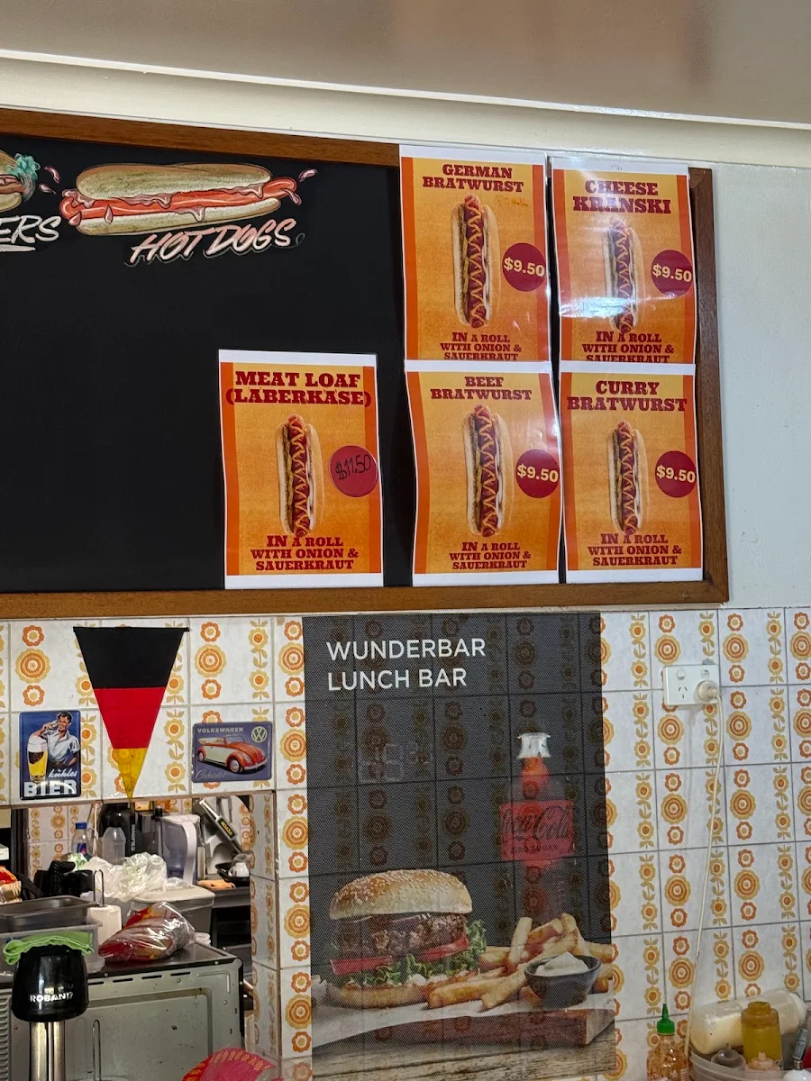 Menu, Wunderbar Lunch Bar