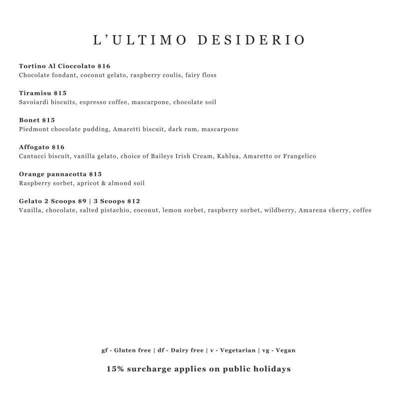 Menu, Restaurant Two14