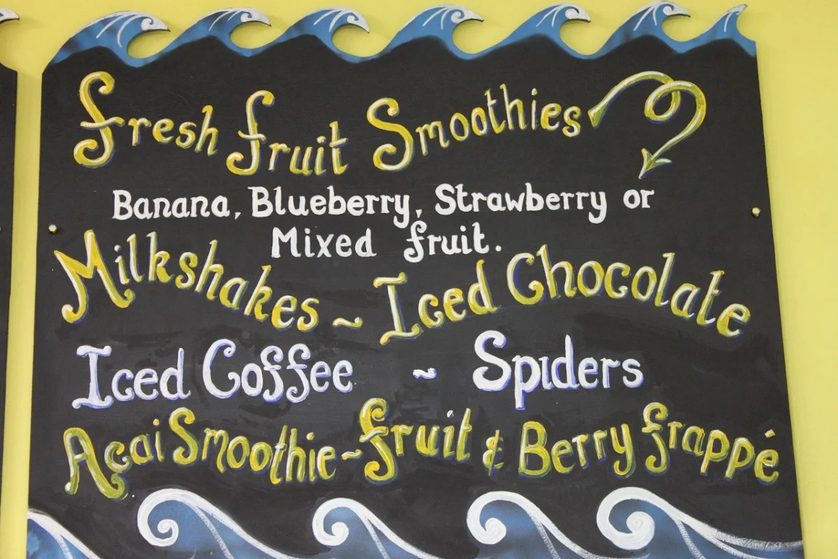 Menu, Curly's on the Corner