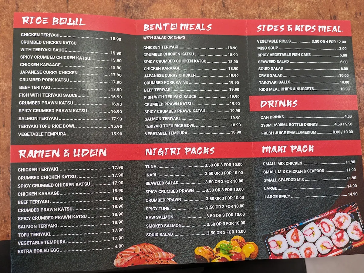 Menu, Dons and Sushi Bar - Kelmscott WA