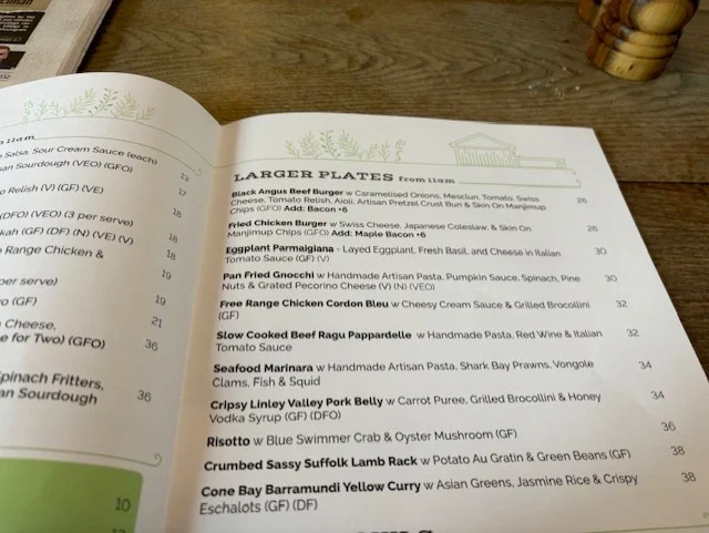 Menu, Little Way