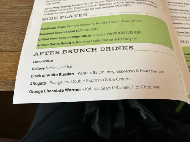 Menu, Little Way
