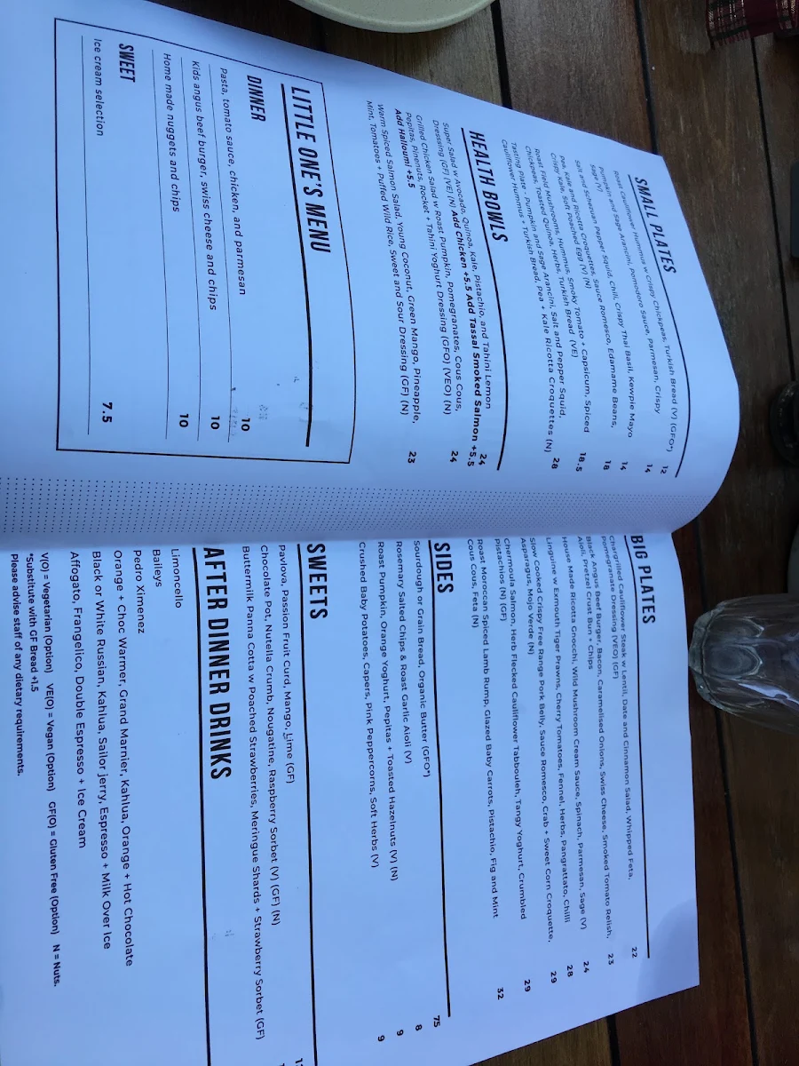 Menu, Little Way