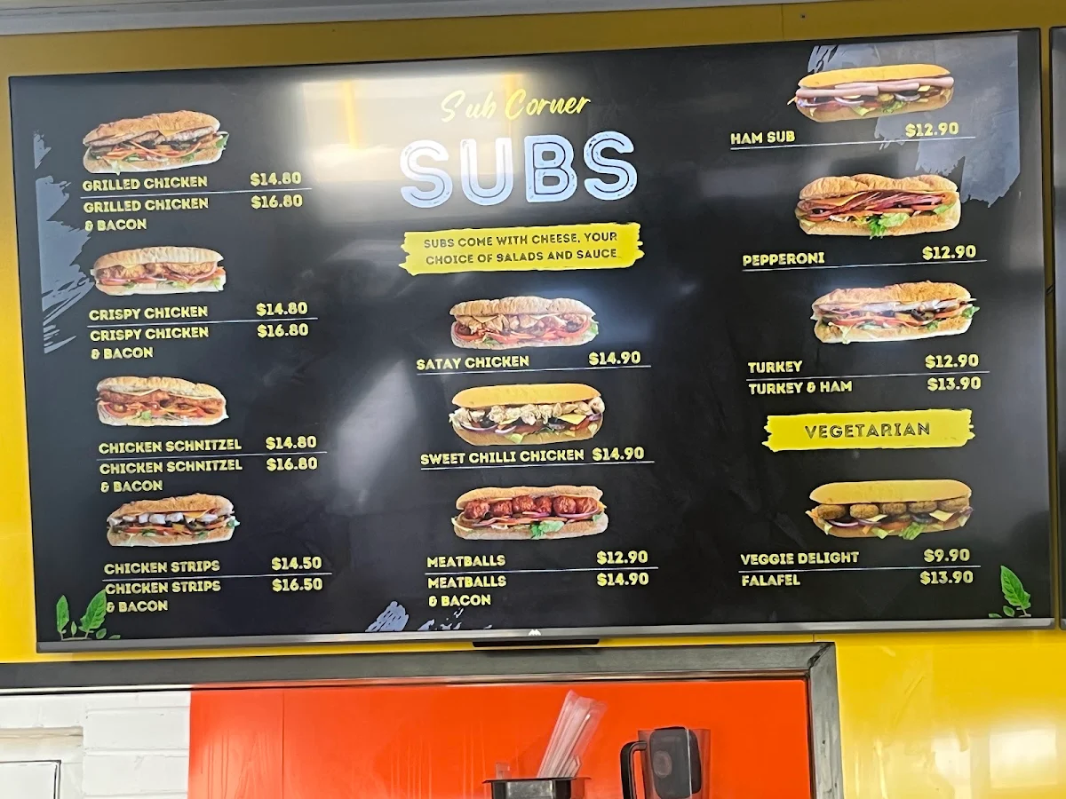 Menu, Sub Corner Crookwell