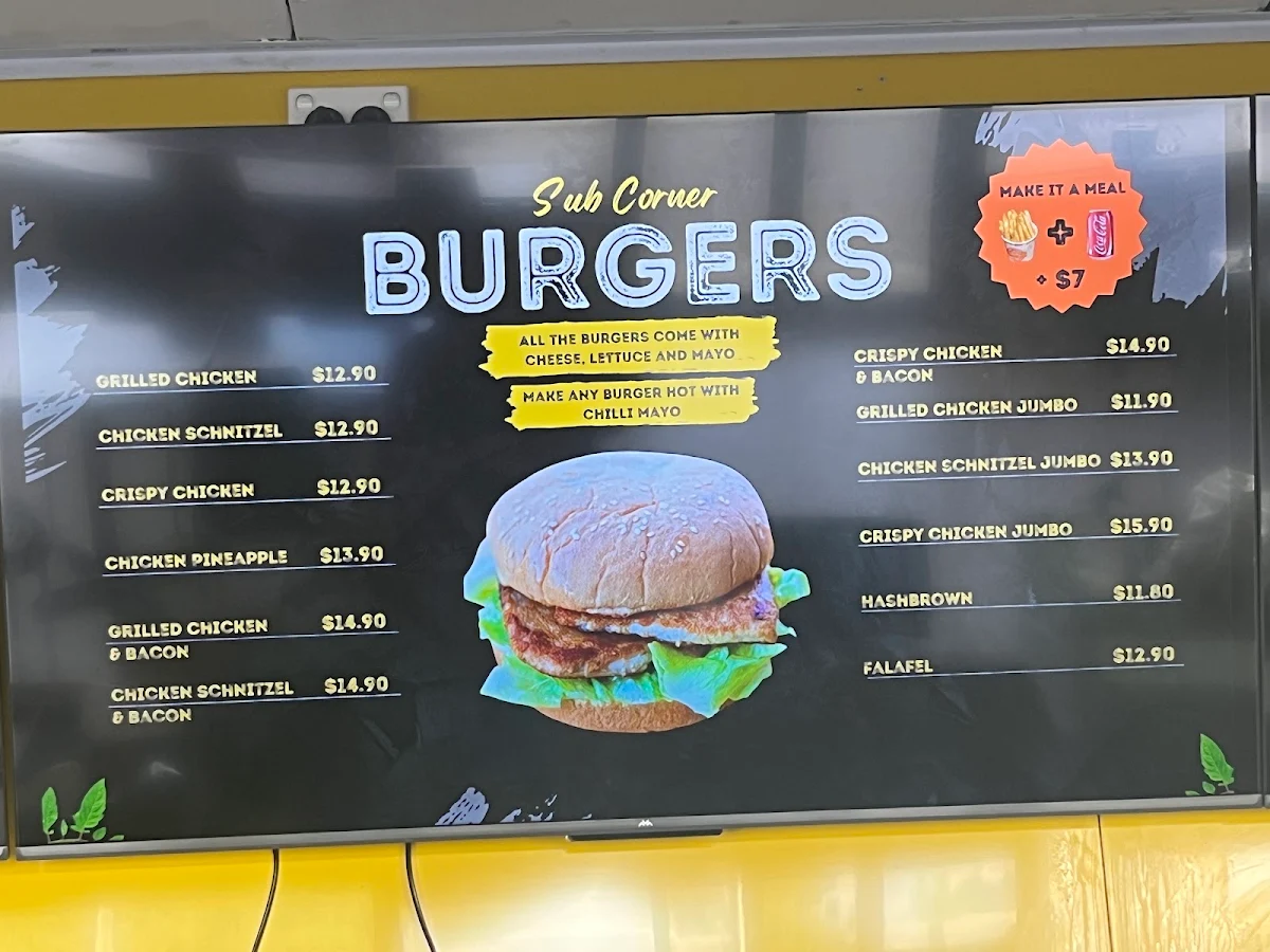 Menu, Sub Corner Crookwell