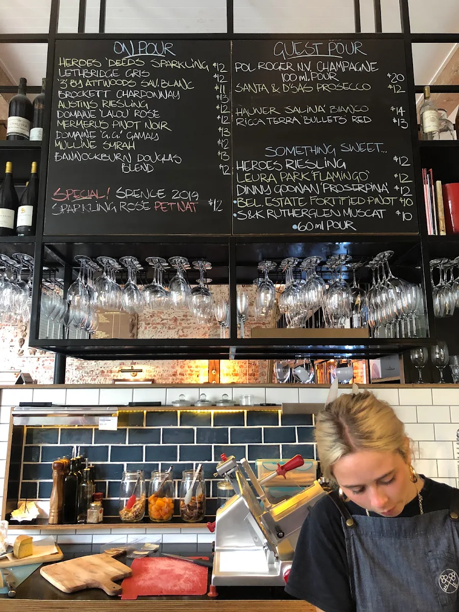 Menu, Geelong Cellar Door