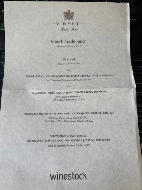 Menu, Cecconi's Flinders Lane