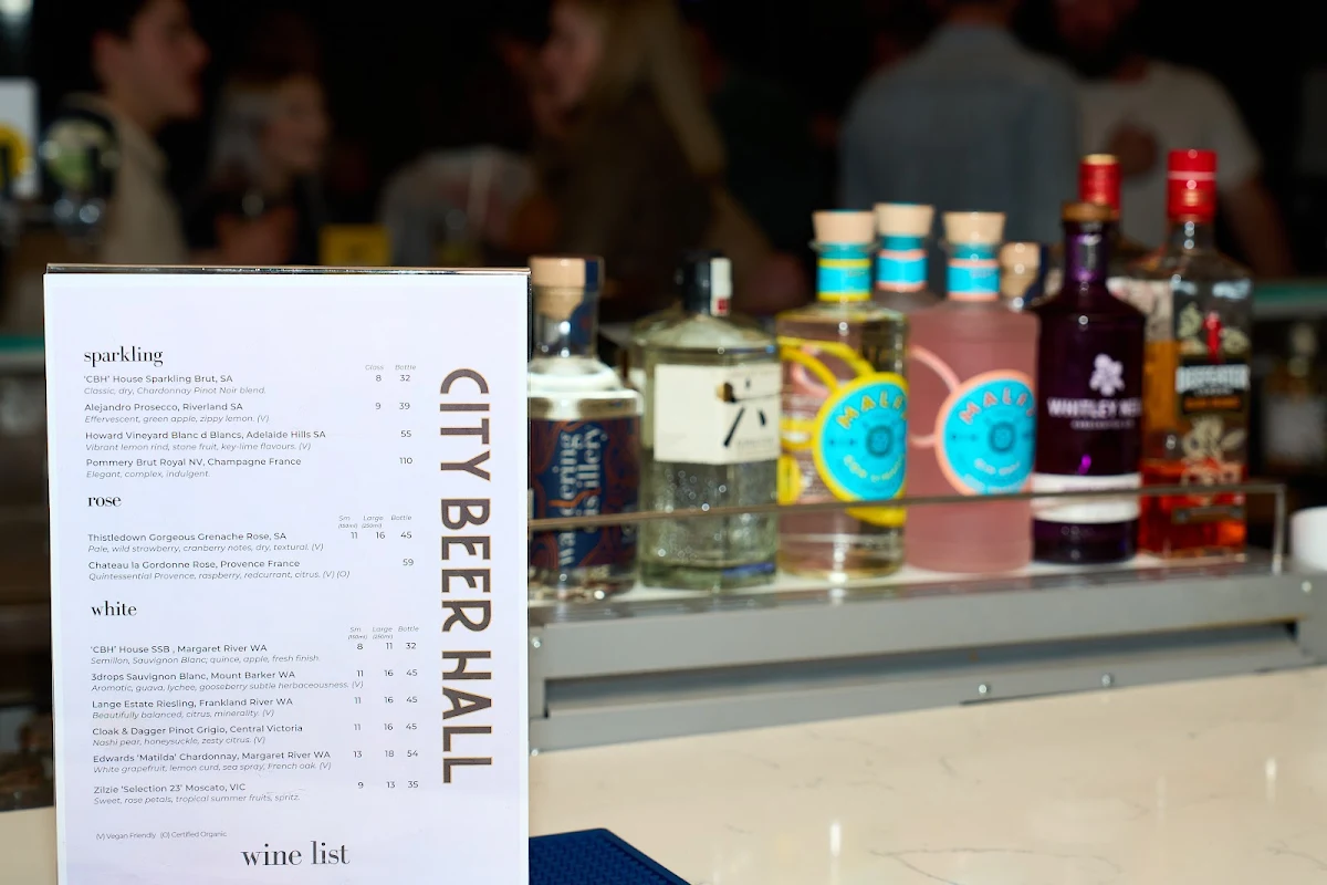 Menu, City Beer Hall Perth