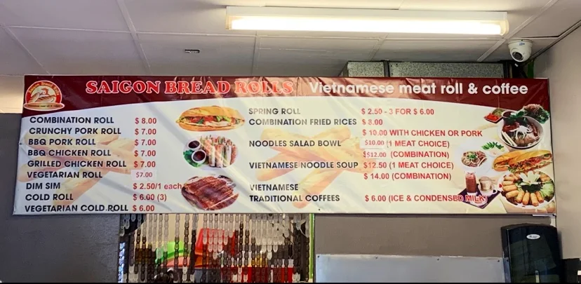 Menu, Saigon Bread Rolls