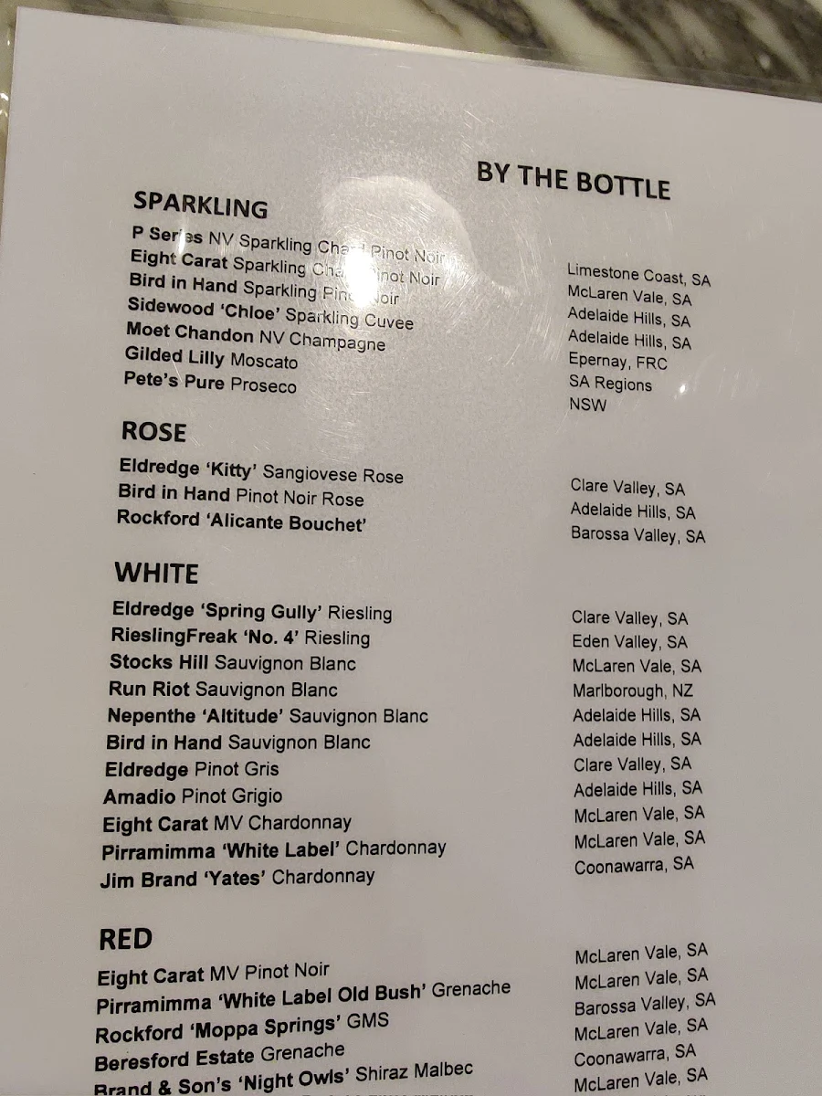 Menu, The Griffins Hotel