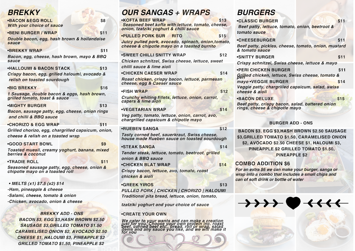 Menu, Industri Cafè
