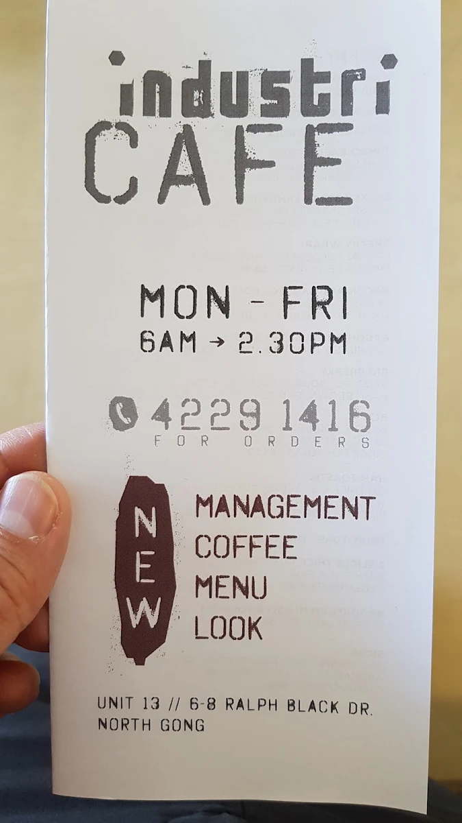 Menu, Industri Cafè