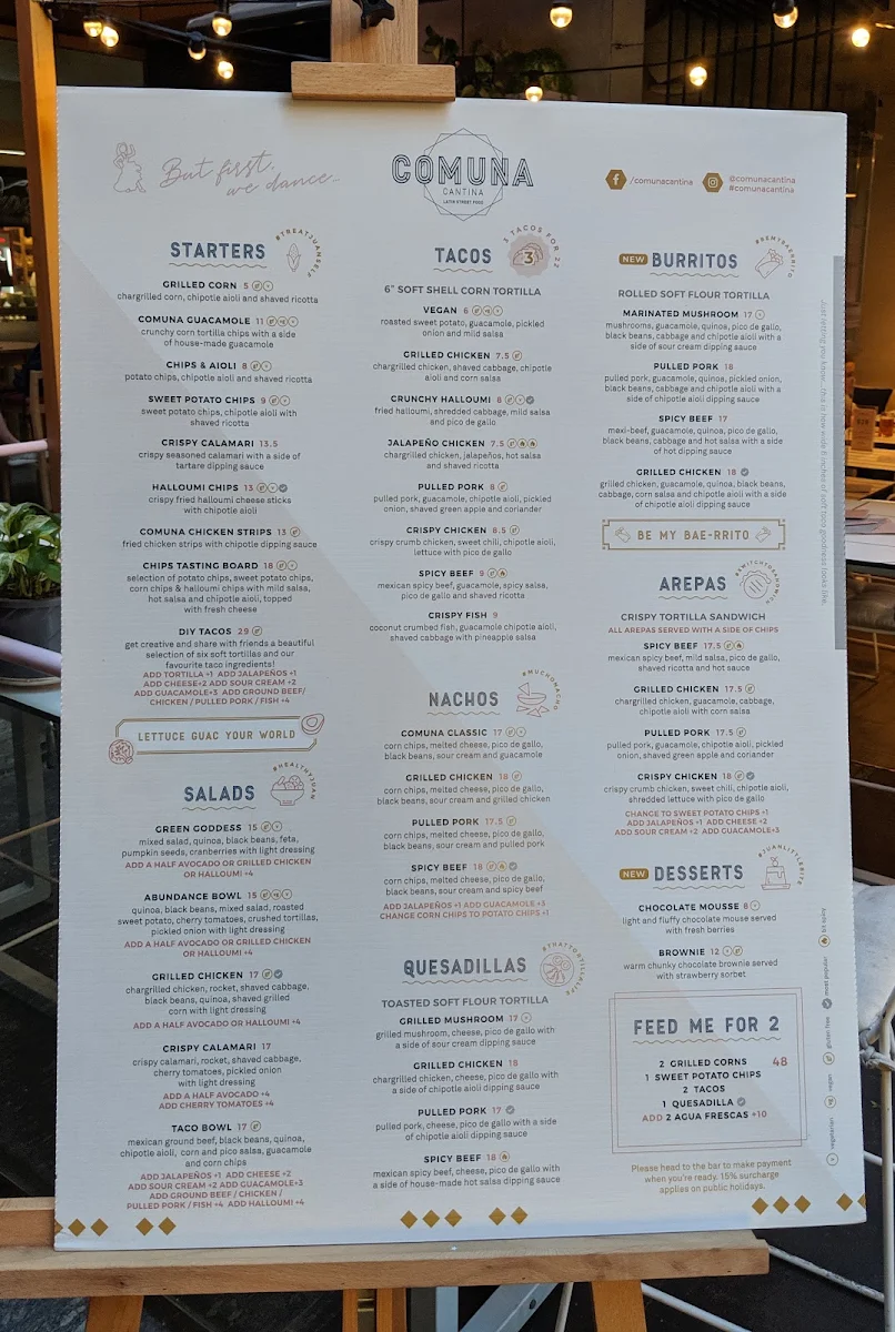 Menu, Comuna Cantina