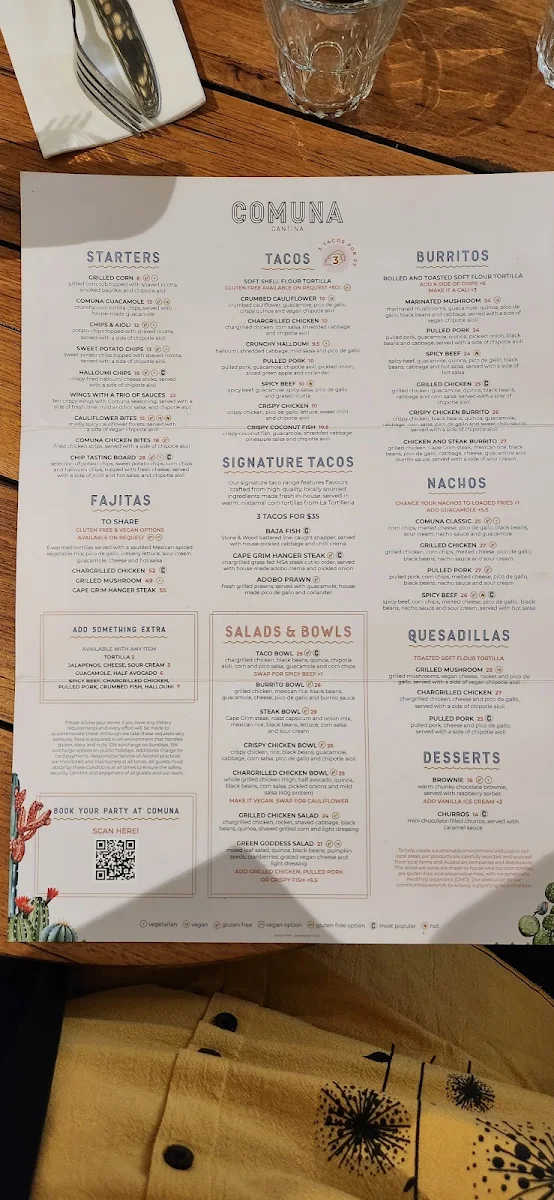 Menu, Comuna Cantina