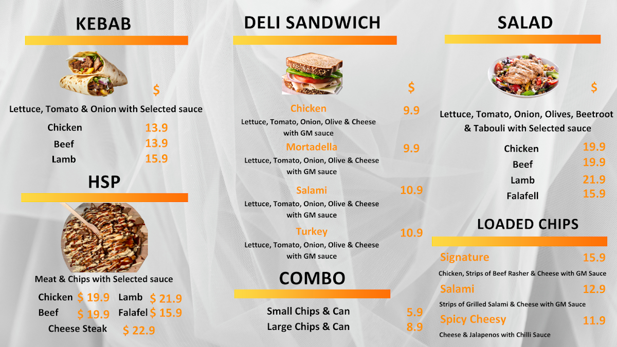 Menu, Grill Masterz Newtown