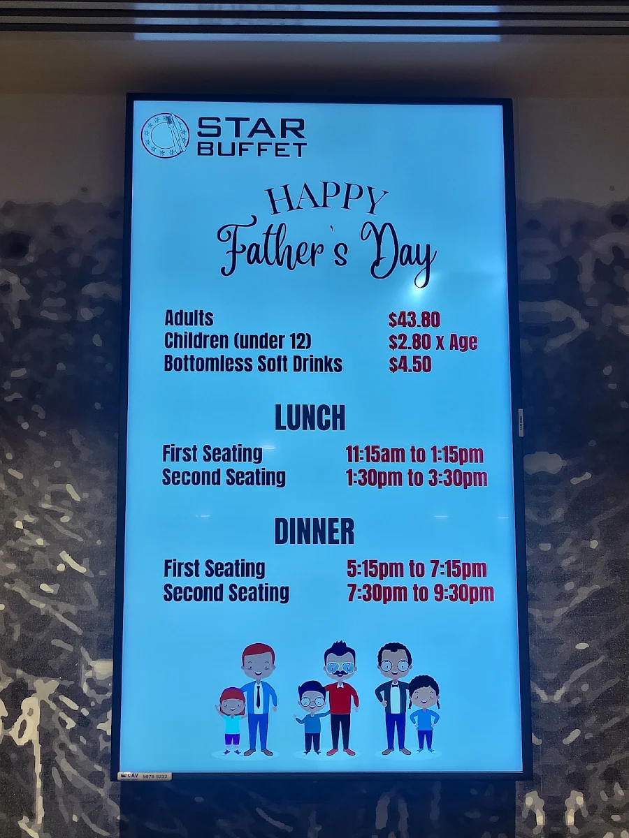 Menu, Bankstown Star Buffet