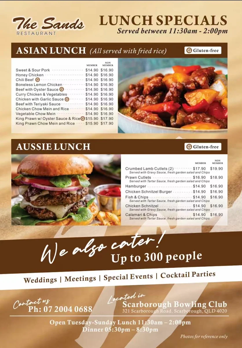 Menu, The Sands Restaurant