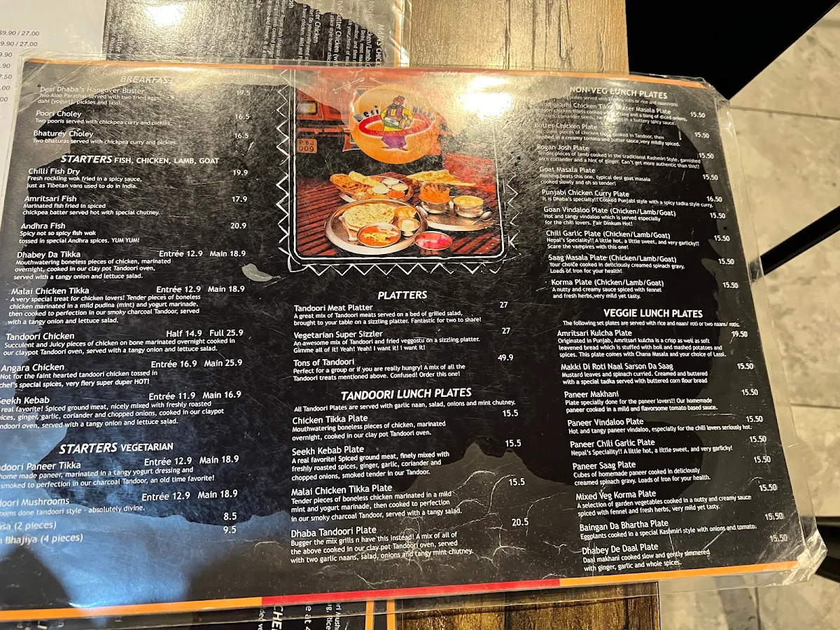Menu, Desi Dhaba
