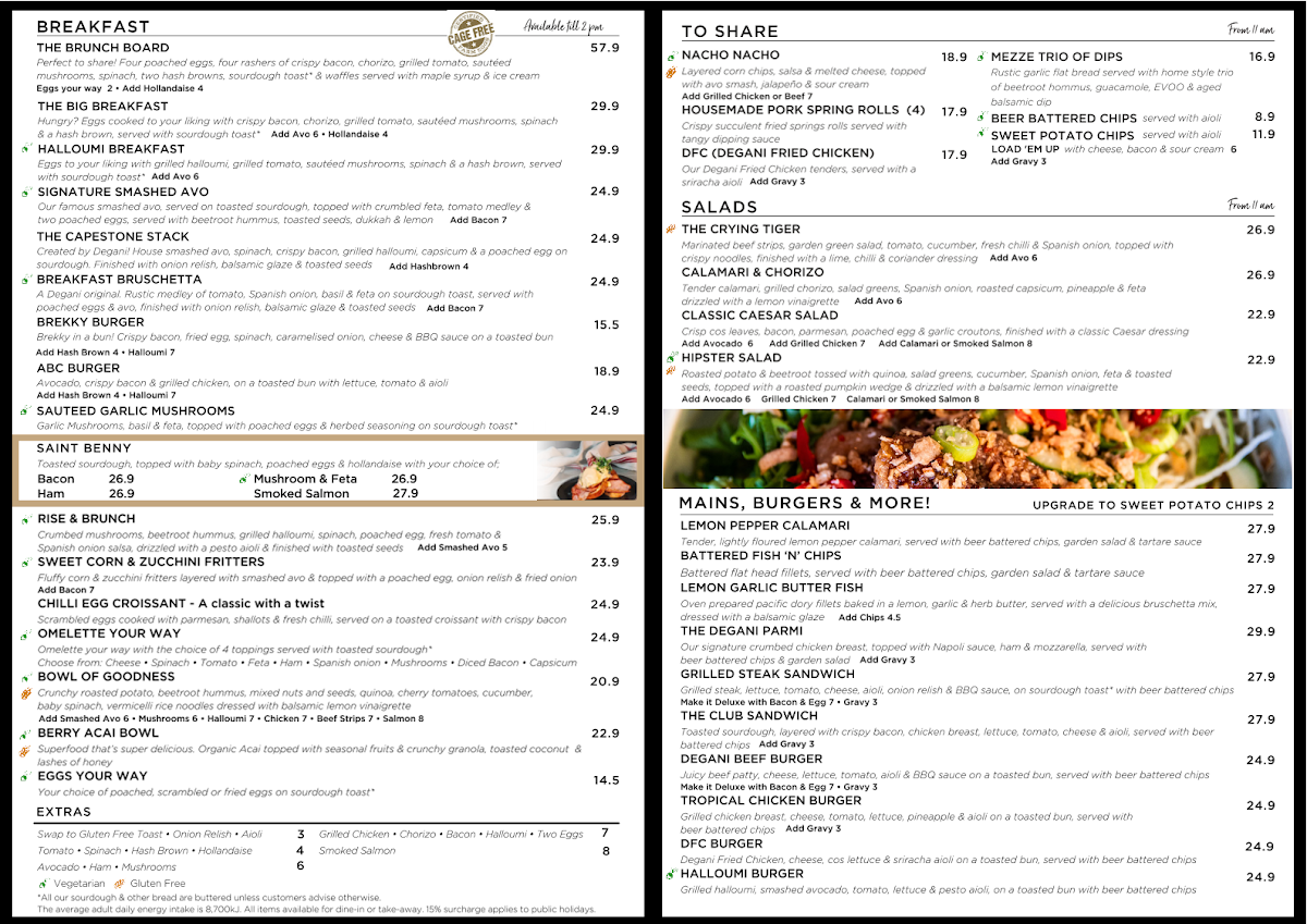 Menu, Degani Capestone