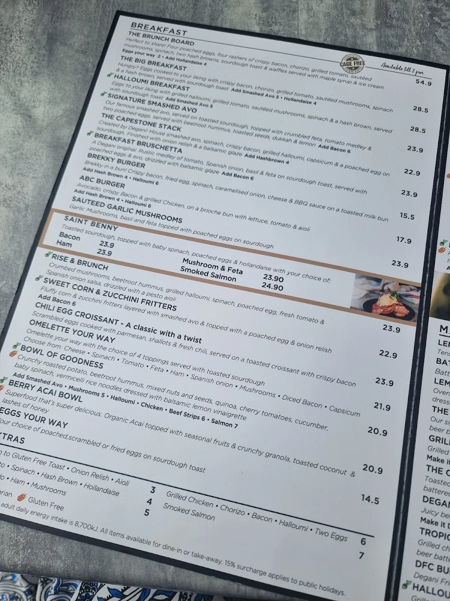 Menu, Degani Capestone