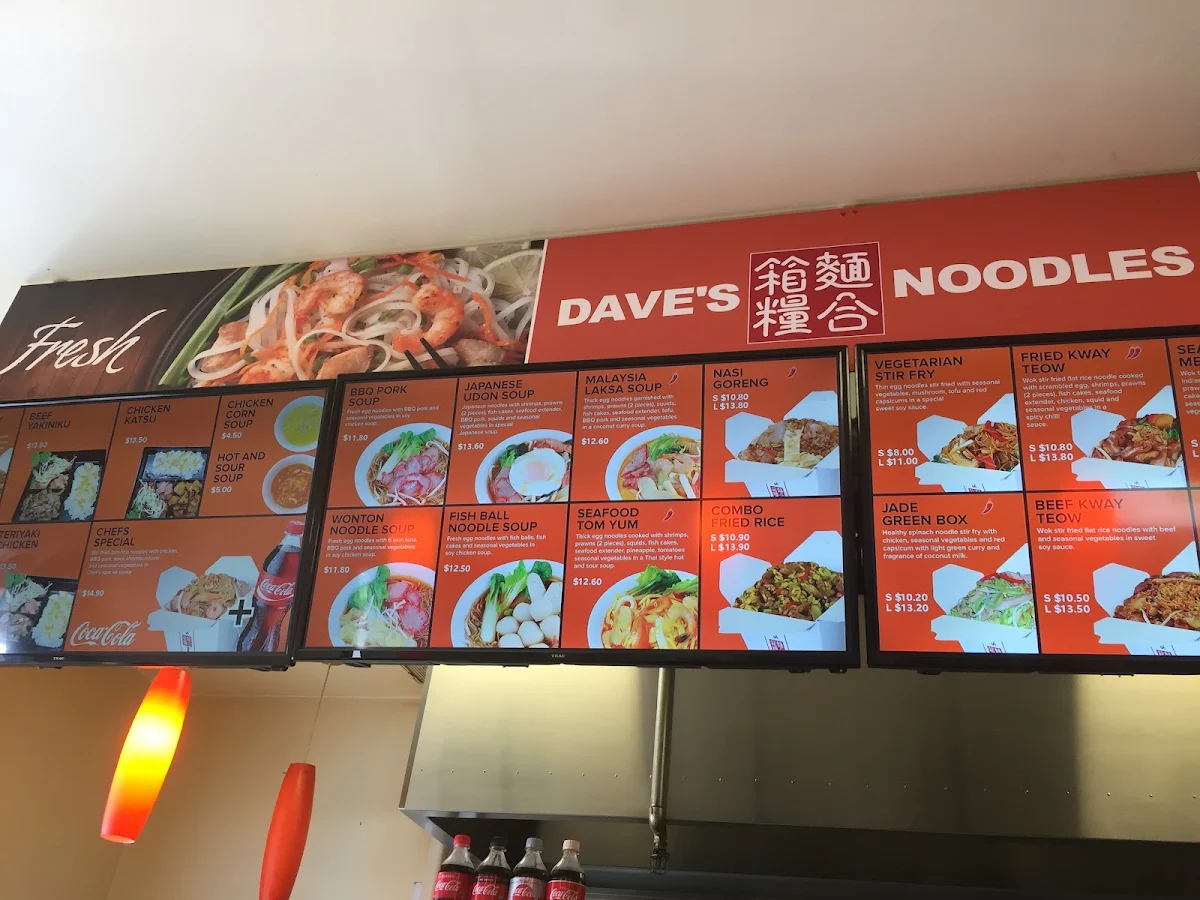 Menu, Dave's Noodles