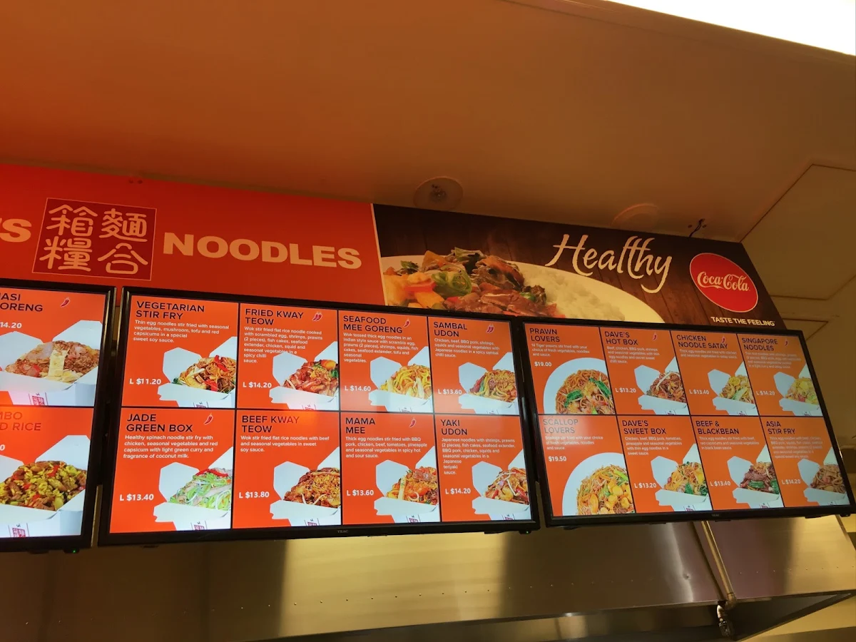 Menu, Dave's Noodles