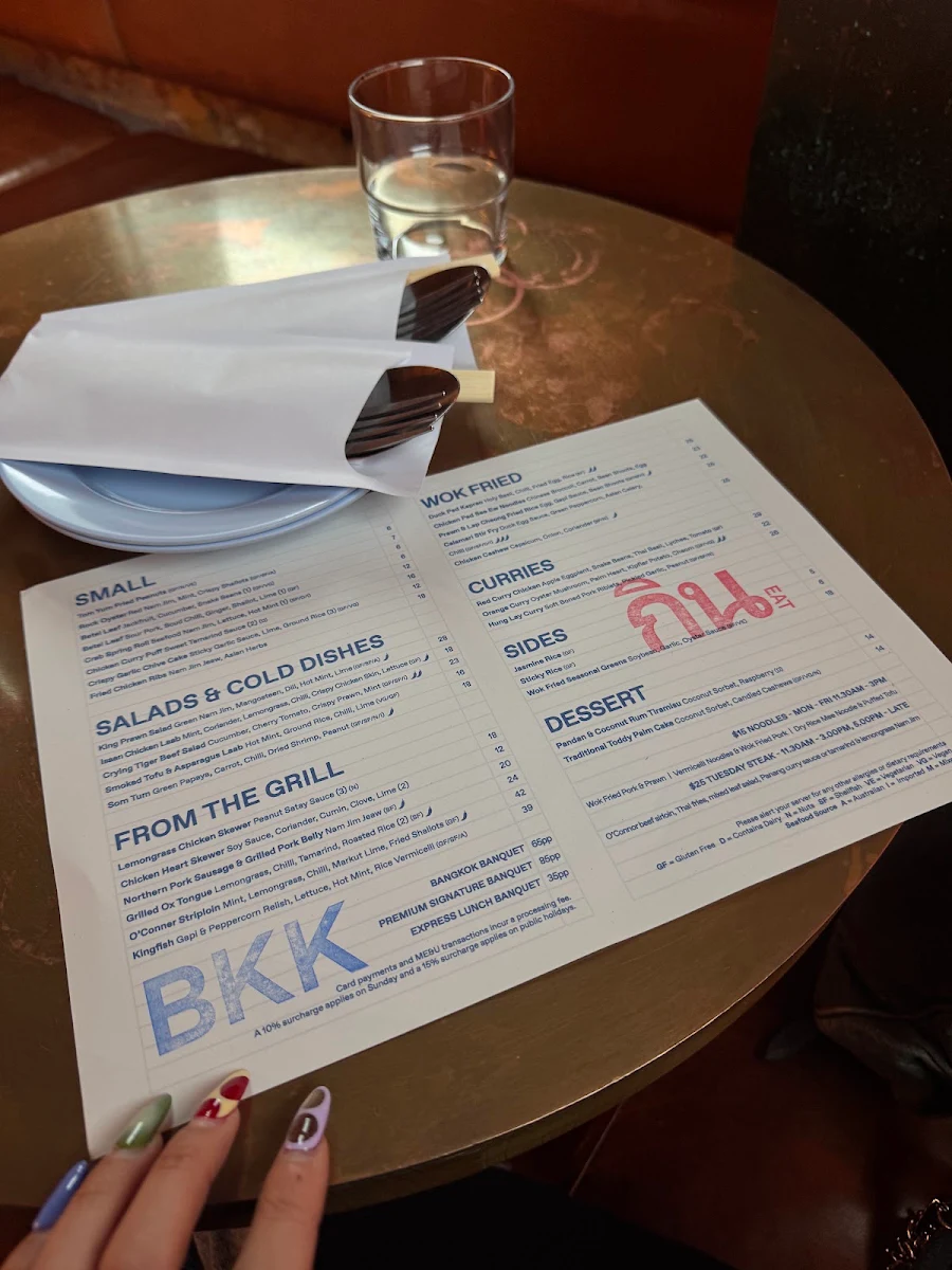Menu, BKK