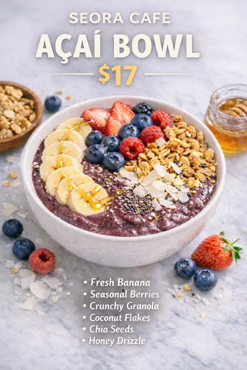 Menu, Seora Café