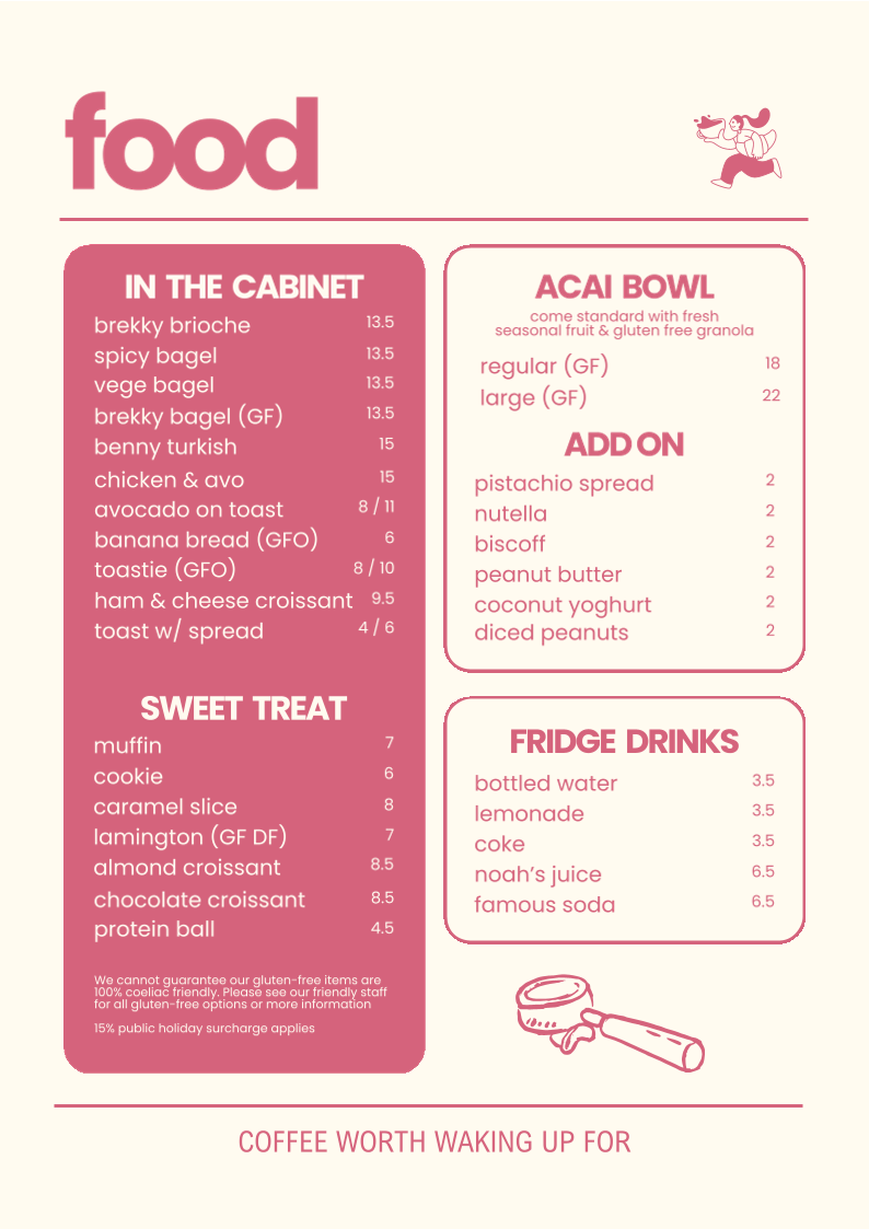 Menu, Coffee On Point