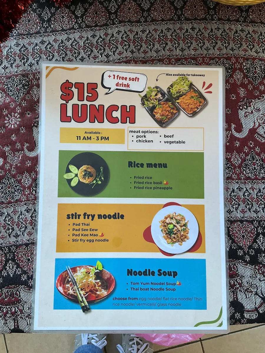 Menu, My Little Siam