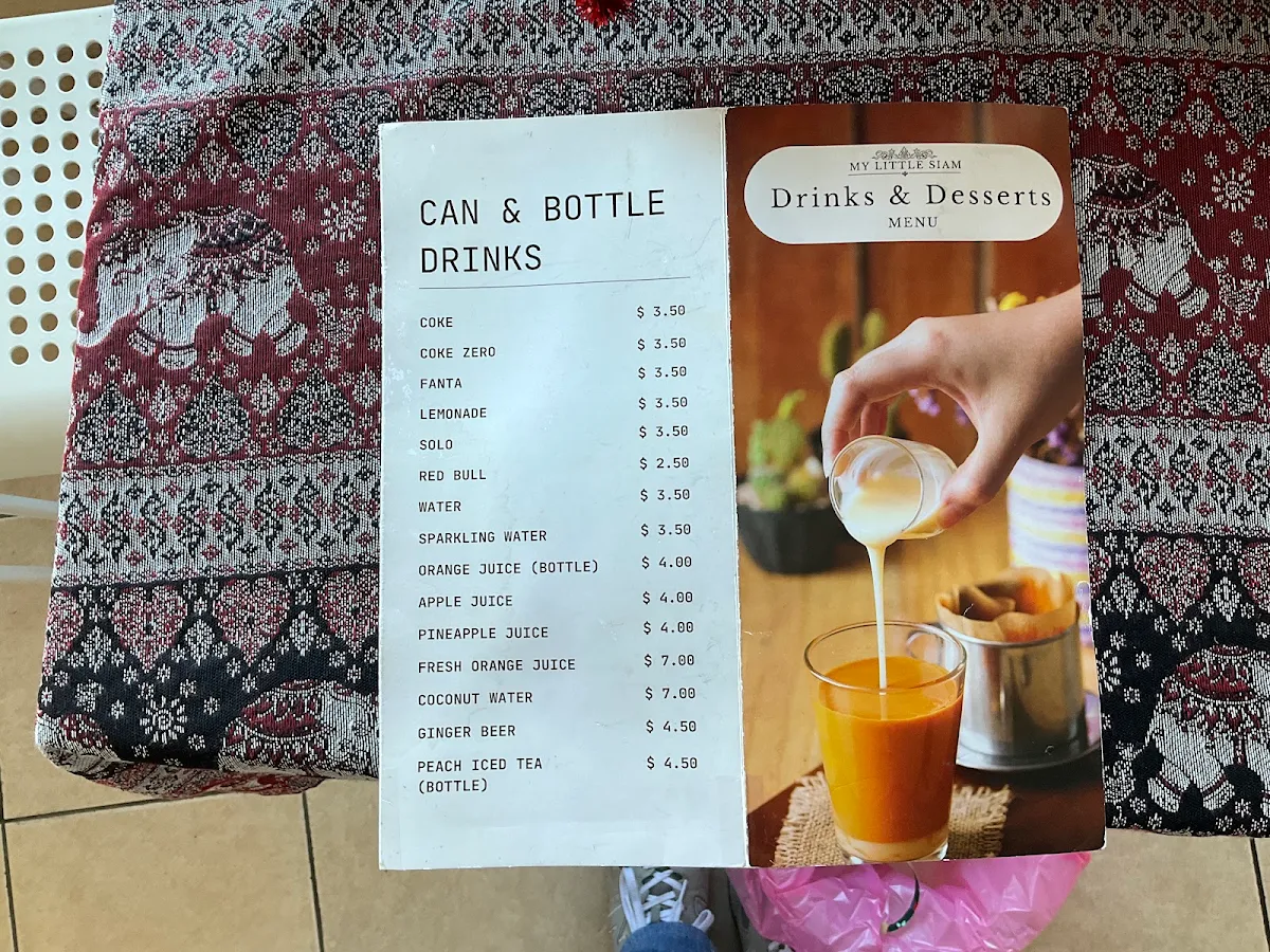 Menu, My Little Siam