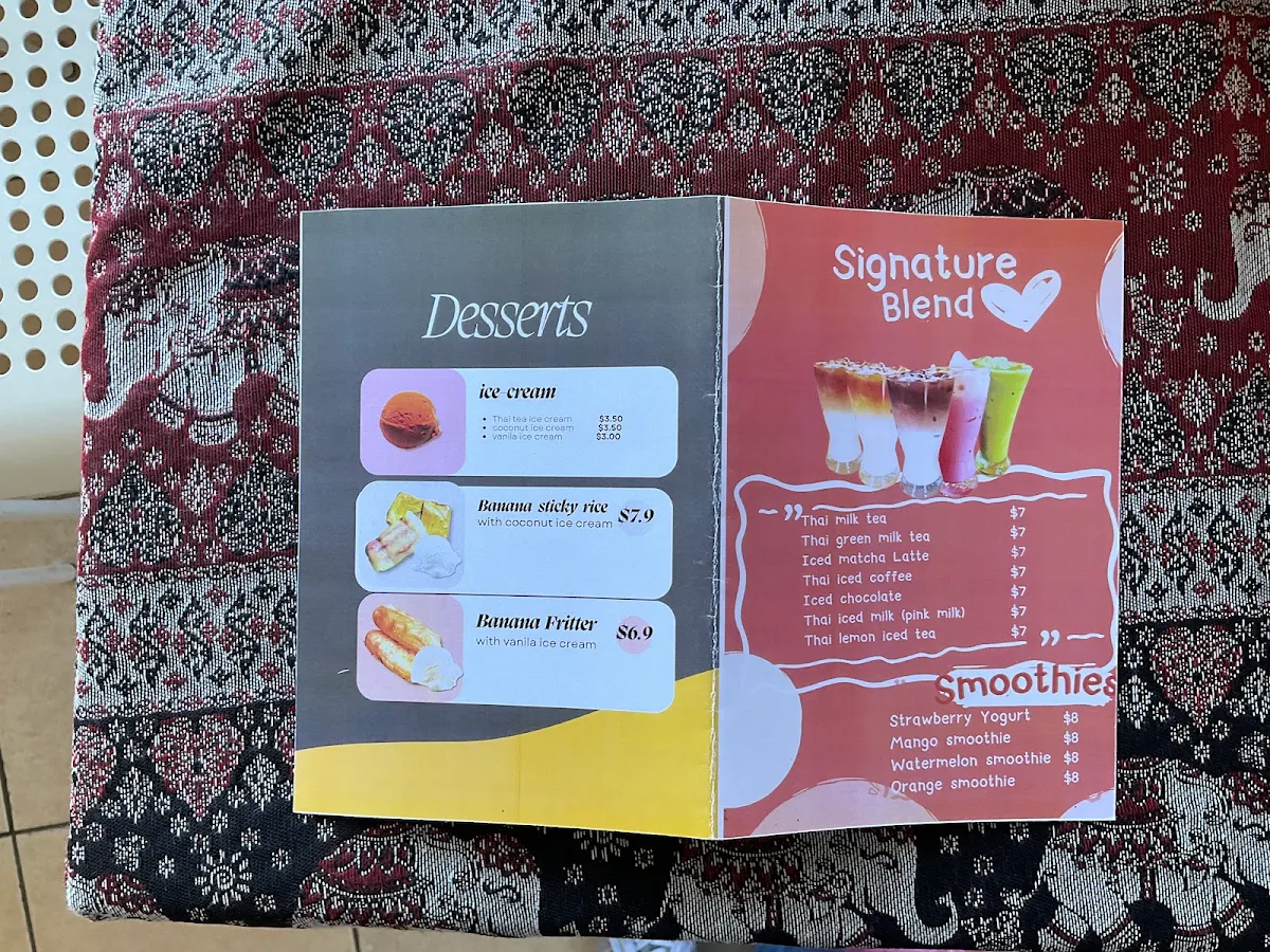 Menu, My Little Siam
