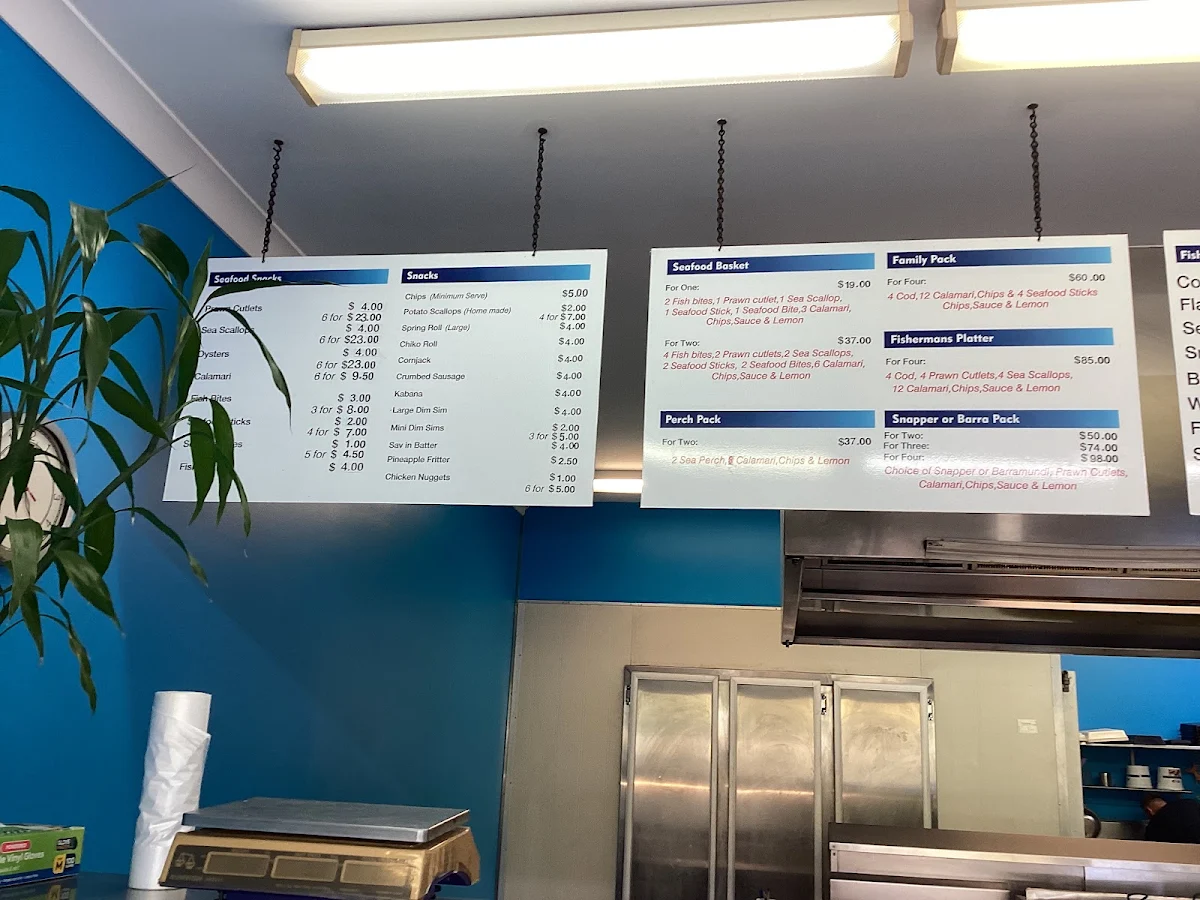 Menu, Central 7 Seafood And Takeaway