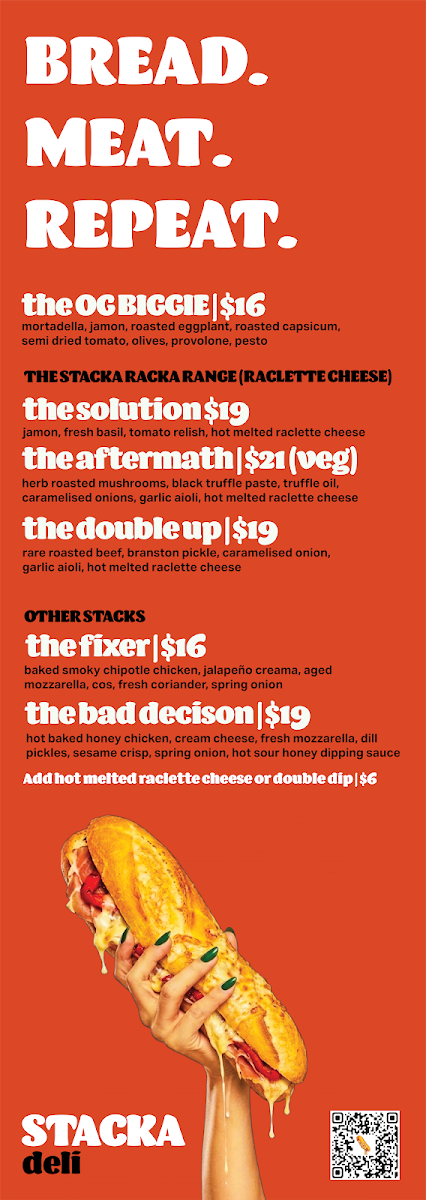 Menu, STACKA (deli) (CBD)