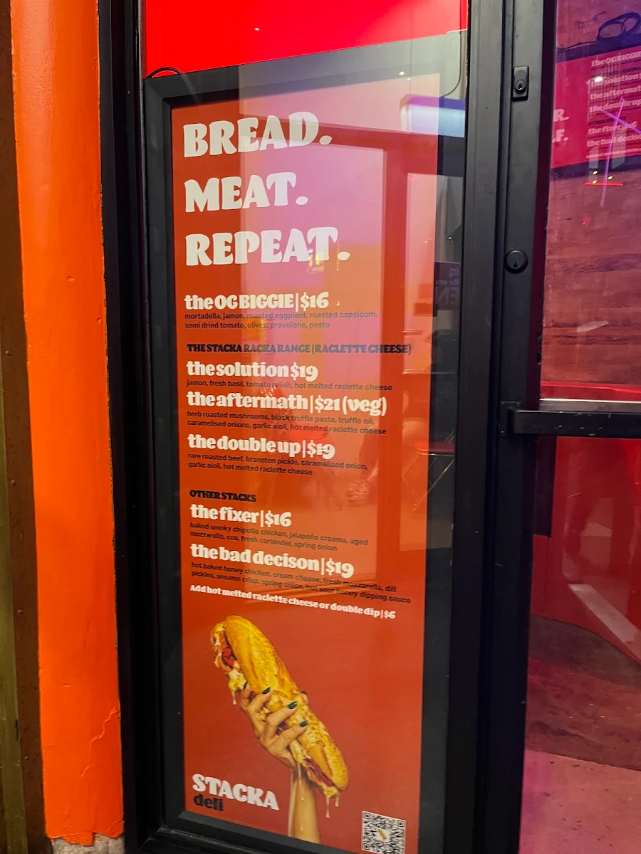 Menu, STACKA (deli) (CBD)