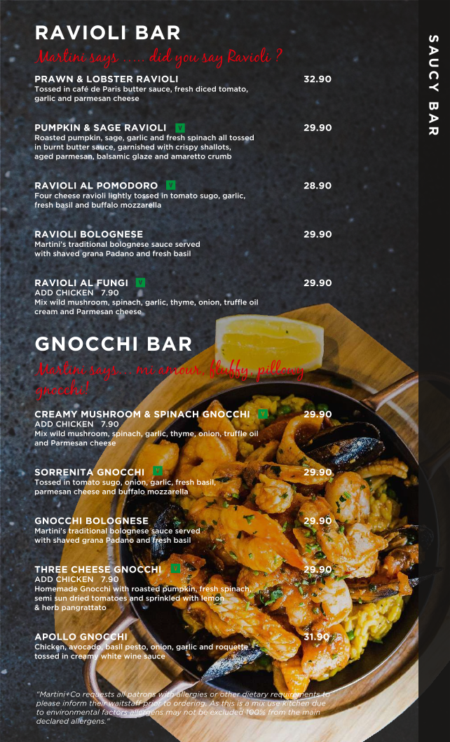 Menu, Martini and Co | Knox