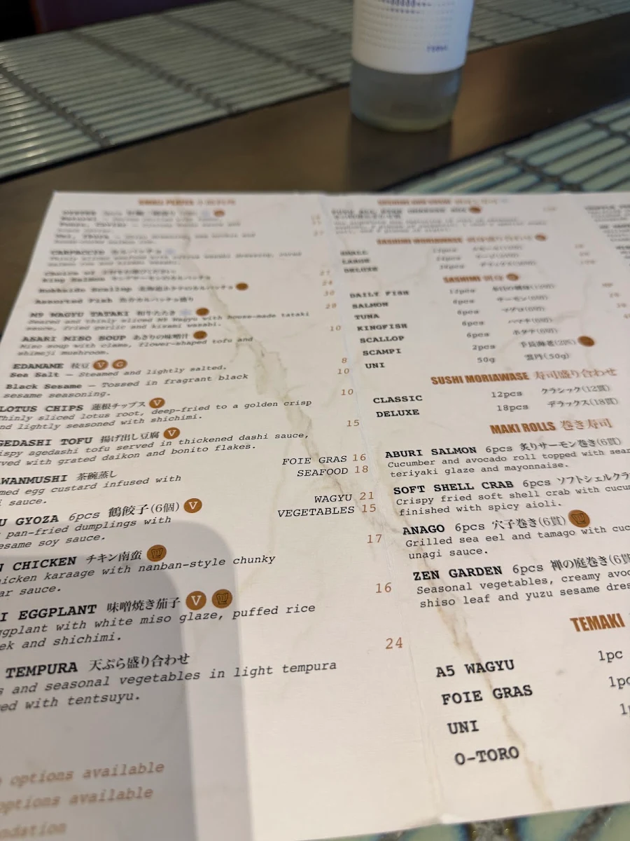 Menu, Tsuru Japanese Restaurant