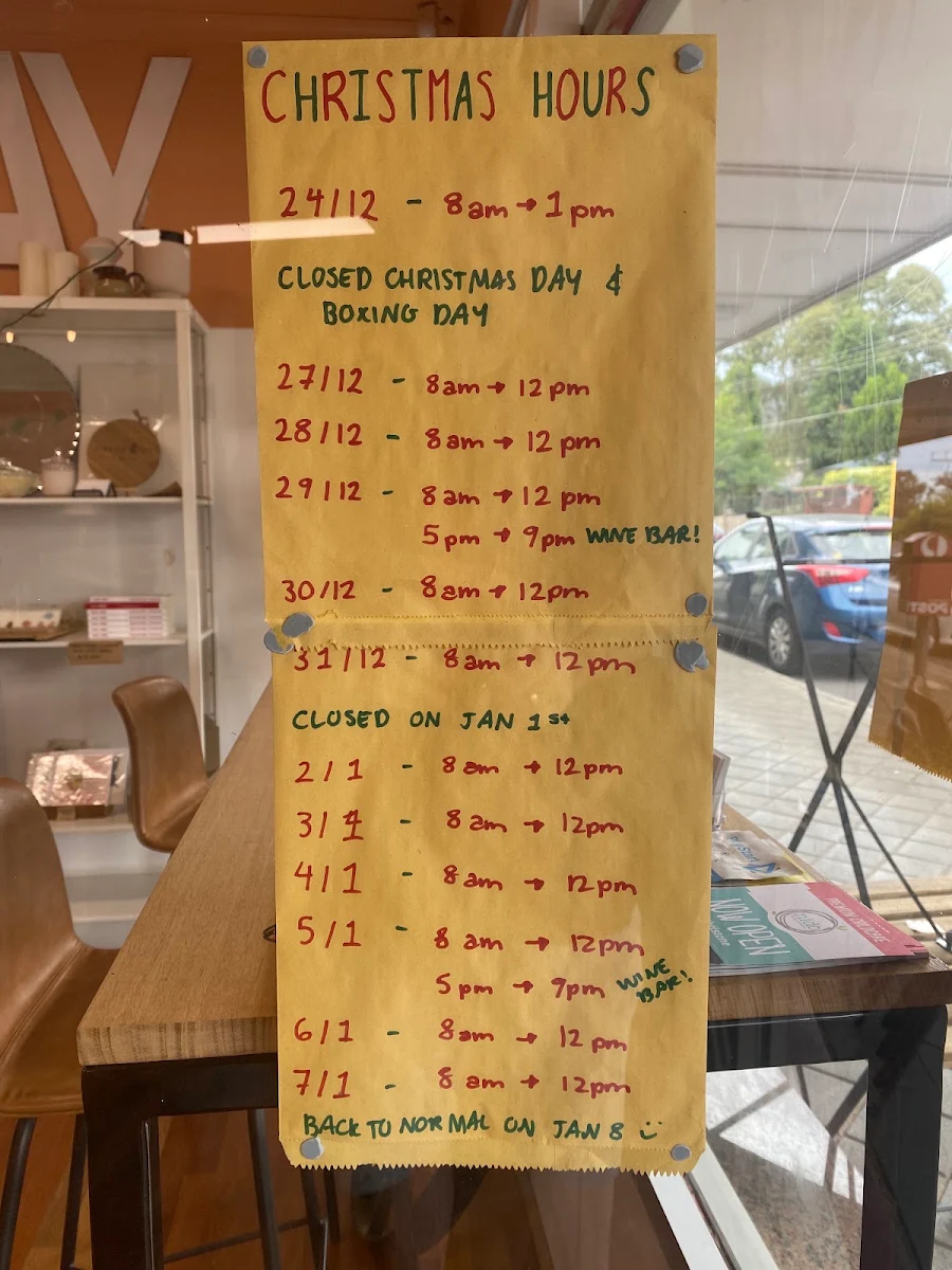 Menu, Ratio Specialty Cafe