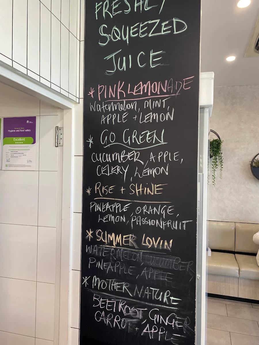 Menu, Espresso Lane Tahmoor