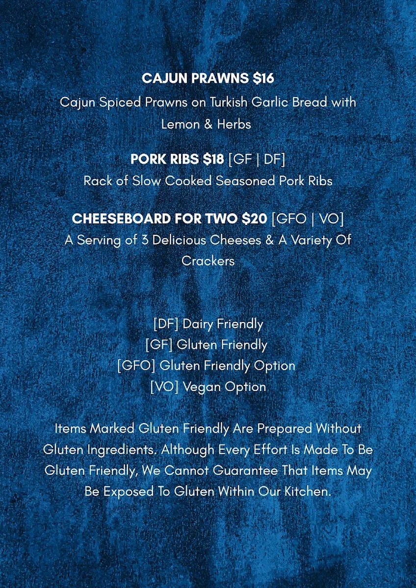 Menu, The Rusty Nail