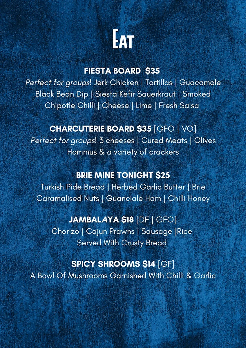 Menu, The Rusty Nail